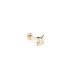 14K REAL Solid Gold Diamond Four Point Star Stud Cartilage, Helix, Tragus, Conch