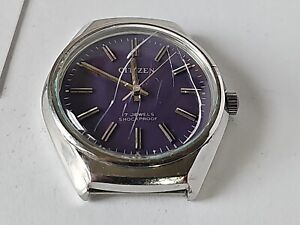 Citizen Mens 17j Vintage Watch 8260 53-1057 Purple Dial Runs Good Time Wind Up