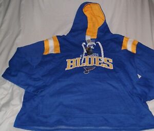 St. Louis Blues NFL hockey jersey style pullover hoodie new NWT kangaroo pocket