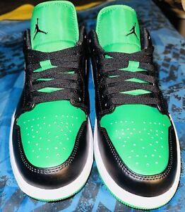Size 9 - Air Jordan 1 Low Black Lucky Green
