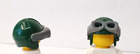 LEGO Leather Pilot Hat GREEN with FREE GOGGLES Gray Aviator Cap Helmet Sports