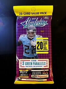 (1) 2021 Panini Absolute Football 20-Card Cello Fat Pack