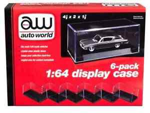 Auto World Display Cases (6-pack) for Most 1:64 Scale Vehicles AW008