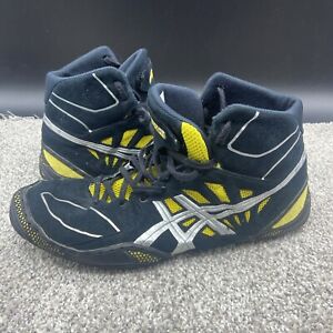 New ListingDan Gable ultimate 3 Asics wrestling shoes – size 12 black Yellow Rare J305Y
