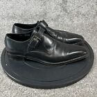 Ermenegildo Zegna Monk Strap Shoes Men's Size 12 D Slip On Loafers Black Leather