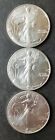 Lot of Three 2021 $1 American Silver Eagle Dollars Type 2