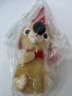 Vintage Christmas Ornament Fuzzy Dog With Hat Made in Japan New Old Stock