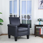 Faux Leather Accent Arm Chair Modern Home Single Sofa Club Theater Seat Cushion