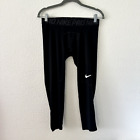 Nike Pro Dri-Fit Black 3/4 Running Tights Acitvewear Training Pants - Men Size L