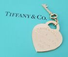 Tiffany &Co 18K 750 Gold PLEASE RETURN TO... Heart Tag w/ Key Engravable Back