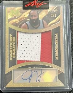 JAMES HARDEN 2024 LEAF MAGNIFICENCE GAME USED 2-CLR PATCH AUTO GOLD HOLO 1/1