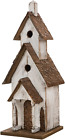 23.62″ H Birdhouse Rustic Tall Church Hand Painted Wood White Extra-Large Bird H