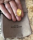 100% Authentic Alexis Bittar  Gold Lucite & Crystal Organic Disc Ring