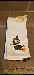 Johanna Parker Halloween Flying Witch Kitchen Towel Set 2 Pack New w/Tags