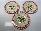 Set of 3 Los Angeles Pottery Laurie Gates Design Christmas Plates - Holly