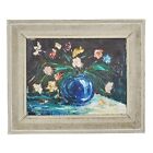 Antique Still Life Oil Painting Floral Van Gogh Style Late 19c Signed Framed