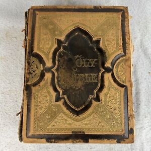 Antique Late 1800's Holy Bible Pictorial Family, W. A. Edwards 1885