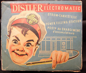 Distler Electromatic Power Filling Station, W. Germany, Battery Op, 1950  w/Box!