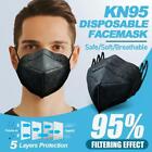 50 Pcs Black KN95 Protective 5-Ply Face Mask BFE 95% PM2.5 Disposable Respirator