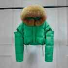 New Fur Hooded Waterproof Winter Puffer Coat Sleeves Detachable Women Duck Down