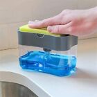 2 in1 Kitchen Liquid Soap Pump ABS Dispenser Sponge Holder Press Countertop Rack