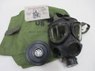US Military M40 Gas Mask, Size Small, 40MM FILTER w. BAG (USED) NO LENS COVERS