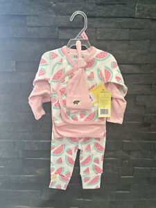 NWT Monica + Andy Organic Cotton 4 Piece Baby Girl Clothes Pink White 0-3 Months