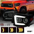 Black Smoke Fit 2014-2021 Tundra Sequential Signal LED DRL Projector Headlights (For: 2019 Tundra)