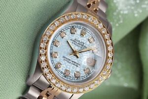 Rolex Datejust 26 mm Ice Blue Jubilee Diamond Dial Two Tone Ladies Watch