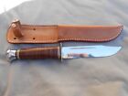 VINTAGE LARGE KABAR HUNTING OR SKINNING KNIFE WITH SHEATH MINT COND 6