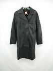 BEBE WOMEN'S BLACK LEATHER DOUBLE BREASTED COAT JACKET TRENCH SIZE M #VIN31