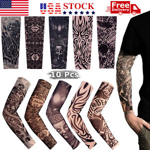 Tattoo Cooling Arm Sleeves Cover Basketball Golf Sport Sun UV Protection 5 Pairs