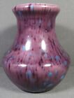 Studio Art Pottery Vase Purple & Blue Splatter Glazed Small Bud 3.5