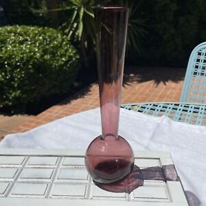 New ListingVintage Purple Amethyst Glass Bud Vase MCM