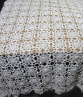 Vintage Crocheted Lace Bedspread Coverlet Granny Core Cotton 68x86