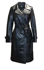 Barya New York Women's Genuine Leather Trench Coat