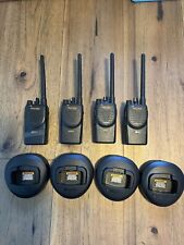 4 Motorola Mag One BPR40 VHF with Batteries, Charging Bases And Cords