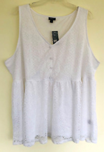 Pretty Floral Lace Button Front Torrid Babydoll Tank Top 5X