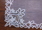 ♡♡Fabulous set of two french antique net & tape lace curtains 36x2=72x86 in d11