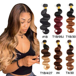 Ombre Human Hair Bundles Body Wave Bundles Weft Colored Remy Hair Extensions