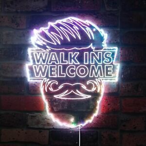 ADVPRO Walk-Ins Welcome Barber Shop Haircut Open RGB Dynamic Glam LED Sign