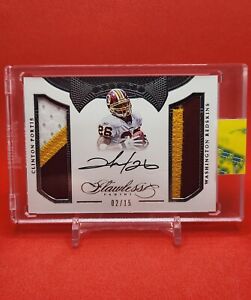 2016 Flawless Clinton Portis Patch Autograph On Card Auto And Game Worn Jersey