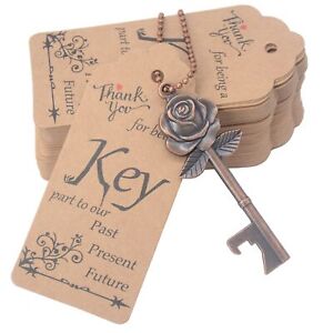 100 Sets Wedding Favors Rose Key Bottle Opener for Bulk Wedding Guests Gifts ...