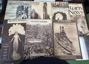 Lot of 7 Vintage  The New York Times Mid-Week Pictorial 1917-1922 Post World War