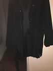 London Fog rain Jacket Womens Trench Black Belted Collared Classic XL pre-owned