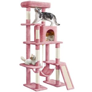 Cat Tree Cat Tower Cat Condo for Indoor Cats, 63in Cat Tree w/ Scratching Post