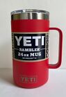 RESCUE RED YETI 24 oz  Rambler Mug Tumbler Coffee Beer Cup Handle Insulated