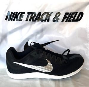 Nike Zoom Rival track shoes Men's Size 9.5 Distance Black W/ cleats & bag