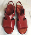 SAS Sandals Womens 9M Suntimer RED Leather Open Toe T-Strap Slingbacks NEW