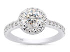 Real 1.2ct Moissanite Engagement Promise Ring Passes Diamond Tester 925 Silver